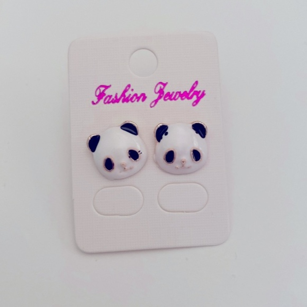 Panda stud earrings